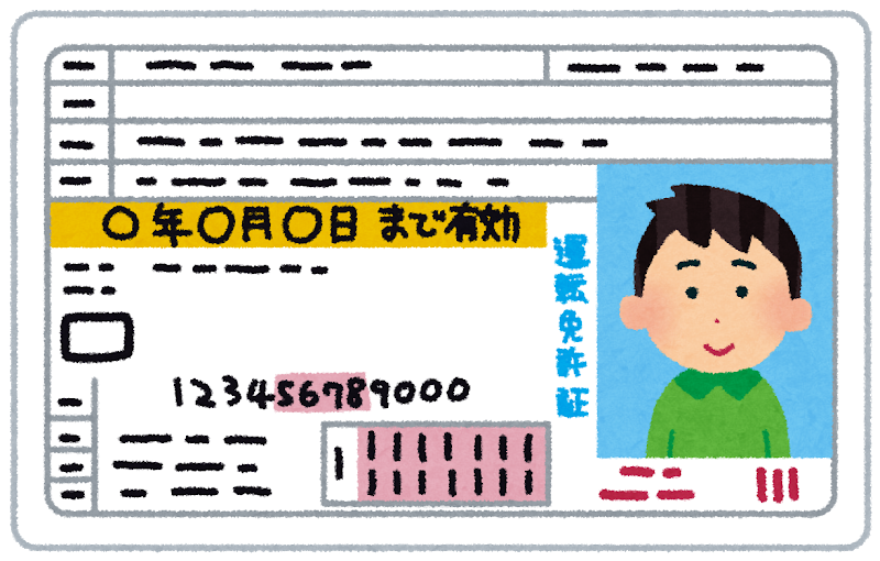 日本の免許証（ゴールド免許）のイラスト