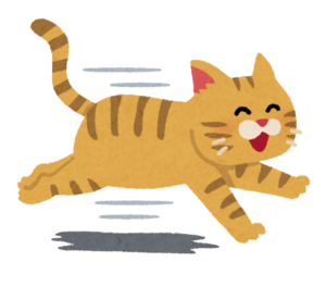 走る猫のイラスト