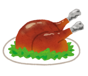 七面鳥・鶏肉の丸焼きのイラスト