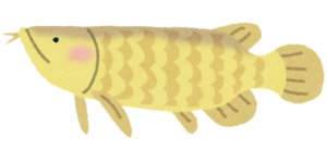 アロワナのイラスト（魚）