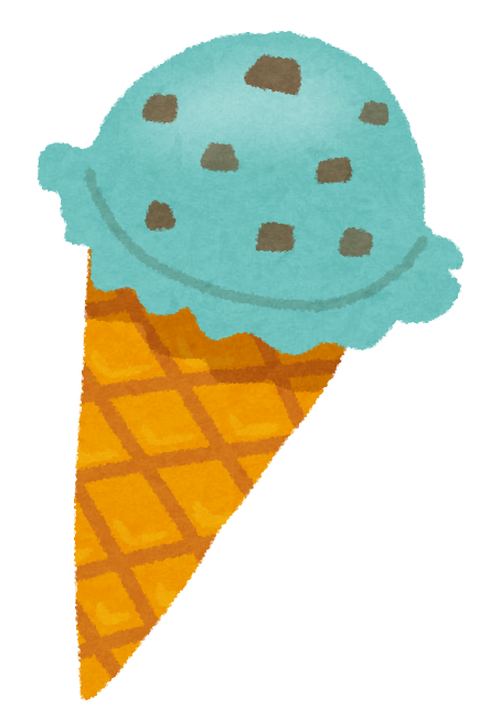 チョコミントアイスクリームのイラスト